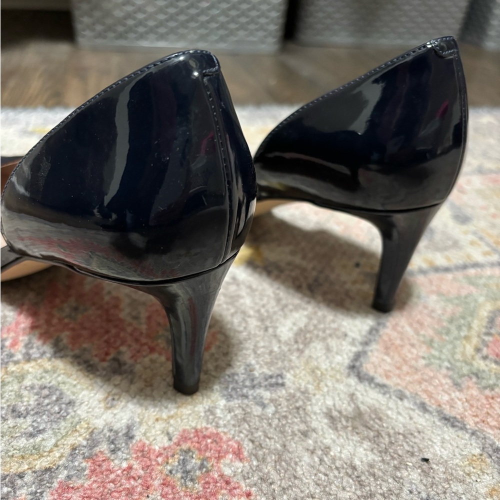 NINE WEST -Navy Blue Suede Patent D'orsay Pumps Heels - Picture 10 of 13